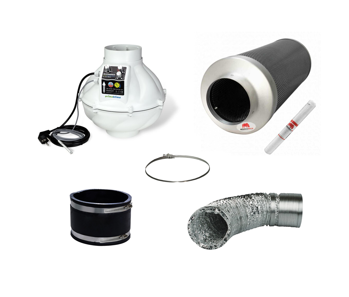 Abluft Komplett Set Pro Prima Klima Silenced Whisperblower EC-TC Temperaturgesteuert